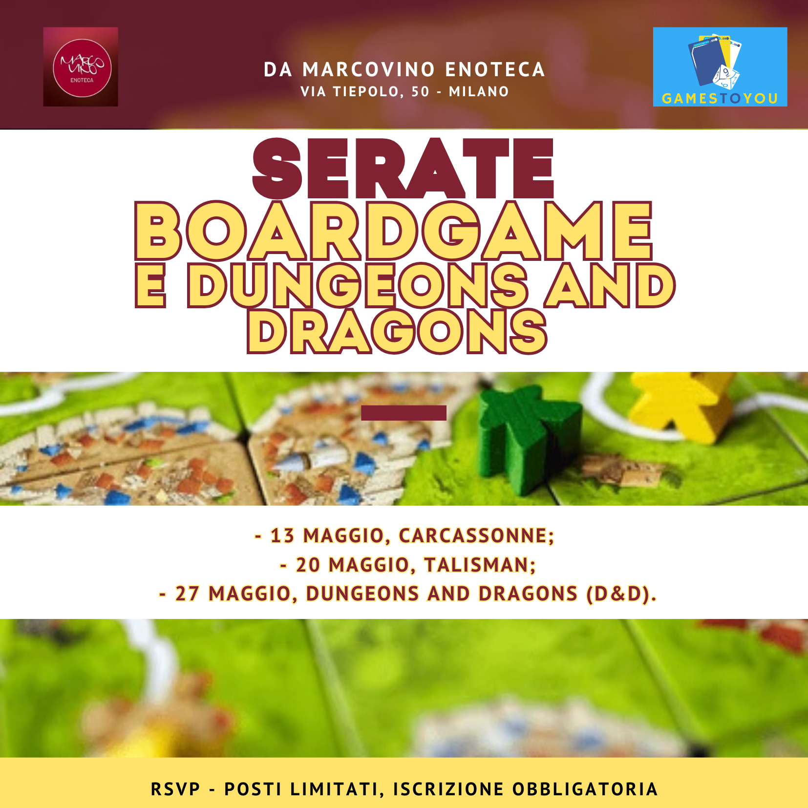 Grafica Social serate gaming Marcovino GamesToYou
